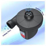 MAXEVER Quick-Fill Electric Air Pump with 3 Nozzles, AC 110V-120V Portable Inflator Deflator for Inflatables Pool Float Toys Air Mattress Bed Couch Swim Ring Tube Raft, Black