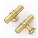 Asidrama 10 Pack Brushed Gold Kitchen Cabinet Knobs Cabinet Hardware Zinc Knobs for Dresser Drawers