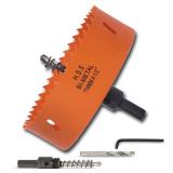 VIKITON 4.5 inch Hole Saw with Arbor for Metal Wood Plastic, 4-1/2 in Bimetal Hole Cutter for Different Project with Smooth and Flat Drilling Edge, Fast Chip Removal