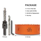 VIKITON 4.5 inch Hole Saw with Arbor for Metal Wood Plastic, 4-1/2 in Bimetal Hole Cutter for Different Project with Smooth and Flat Drilling Edge, Fast Chip Removal