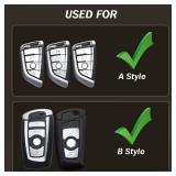 Phmnkl Alloy Car Key Case Rings Cover Holder for BMW 1 3 5 7 Series 530 F48 X1 X2 X3 X4 X5 X6 Classic Engine Head Concept (A Style Carbon Fiber)