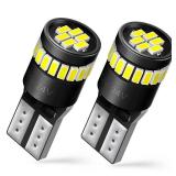 AUXITO 194 LED Bulbs for License Plate Light 168 175 2825 W5W T10 24-SMD 3014 Chipsets 6000K White for Car Dome Door Map Dash Courtesy Cargo License Plate Lights, Pack of 2