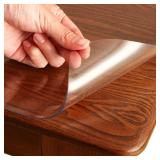 NAP2WELL 14x24 Inch Clear Table Cover Protector Rectangle, 1.5mm Transparent Plastic Table Protector Waterproof, Anti-Scratch Clear Desk Mat for Office Desktop Dresser Dining Table, FDA Compliant
