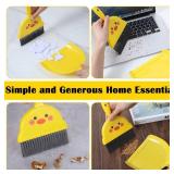 Nogeqi Small Dustpan and Brush Set Yellow Small Hand Broom and Dustpan Set, Mini Dust Pan Brush Sets, Cute Mini Hand Broom Portable for Home Cleaning Drawers Desktop Sofas Pet Areas Guinea Pig Cages