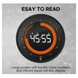 CREAVIVA Digital Visual Timer, 60 min Countdown & Count up, Large Screen for Kids & Senior, Magnetic, Kitchen Cooking, Gym, Classroom, Productivity time Management Tool for Autism & ADHD