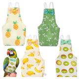 LXUEJIE 4 Pcs Bird Diaper, Cute Pet Bird Diaper, Parrot Nappy Reusable Flight Suit with Waterproof Inner Birds Diapers for Parakeet Cockatiel Mini Macaw Budgie Canary