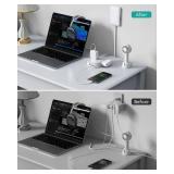 Outlet Cover Extension Cord Flat 6ft, NUTICT Flat Plug Power Strip with 8 Outlets & 3 USB-C & 1 USB-A Port, 13A/1625W, 1440J Surge Protector, Indoor 3 Prong Flat Wall Plug for Tight Spaces, White