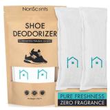 NonScents Shoe Deodorizer 1-Pack (2 Count) - Odor Eliminator, Air Freshener, Smell Absorber, Scent Remover for Shoes, Gym Bags, Soccer Cleats, Closets, Pet Area, Reusable - Shoe Deodorant