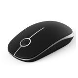 VssoPlor Wireless Mouse, 2.4G Slim Portable Computer Laptop Mouse with Nano Receiver Quiet Silent Optical Mice for Notebook, PC, Laptop, Computer-Black and Silver