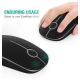 VssoPlor Wireless Mouse, 2.4G Slim Portable Computer Laptop Mouse with Nano Receiver Quiet Silent Optical Mice for Notebook, PC, Laptop, Computer-Black and Silver