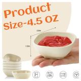 Homienly Soy Sauce Dishes,Wheat Straw Small Bowl Set of 2-4.5 OZ Small Dessert Bowls,Unbreakable Dipping Bowls,Dipping Sauce Cups,Mini Prep Bowls, Dip Bowl for Side Dish - Beige