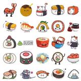 Dorgua 50Pcs Sushi Stickers, Sushi Water Bottle Stickers, Cute Food Sticker Vinyl Waterproof Sticker for Adults Water Bottle Laptop Decor Party Favors Birthday Gifts