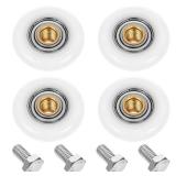4 PCS Shower Door Rollers Runners Wheels, Glass Sliding Door Pulleys, Sliding Showers Doors Roller Wheel, Ultra-Quiet Shower Glass Roller Replacement for Bathroom Showers Doors (27mm)