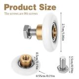 4 PCS Shower Door Rollers Runners Wheels, Glass Sliding Door Pulleys, Sliding Showers Doors Roller Wheel, Ultra-Quiet Shower Glass Roller Replacement for Bathroom Showers Doors (27mm)