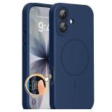 Miracase Magnetic for iPhone 17 Case, Compatible with MagSafe, Integrated Silicone Camera Control Cover, 3.0mm Thicken Shockproof Drop Protection Phone Case for 17,Dark Blue