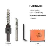 VIKITON 2 inch Hole Saw with Arbor for Cutting Metal Wood and Plastic, 51mm Bi-Metal Hole Cutter for Different Project with Smooth and Flat Drilling Edge, Fast Chip Removal