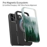 LUXMERRY for iPhone 17 Pro Max Case - Wireless Charging Compatible - Dual-Layer Hard Shell + Silicone Cover - Shockproof Protective Phone Case with Trendy Designs for Women - Forest in The Mist