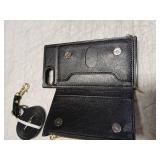 UEEBAI Case for iPhone SE 2022 5G/iPhone 7/iPhone 8/iPhone SE 2020, PU Leather Zipper Wallet Case with Card Holder Slots Crossbody Wrist Strap Kickstand Flip Case Cover for iPhone SE3/SE2 - Black