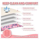 Langsprit Washable Female Dog Diapers - Doggie Reusable Diapers for Doggy Puppy Female in Period - Highly Absorbent Dog Heat Panties Flower-1 M