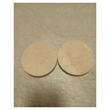 Travertine Stone Coasters Set of 2, 4" Natural Stone Desk Coasters for Drinks with 3mm Wooden Cork Backing, Durable Non-Slip Cup Mats, Table Protection for Coffee, Kitchen, Bar, Wedding