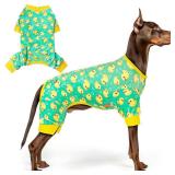 KYEESE Dog Pajamas Velvet Dog Pajamas Large Sized Dogs Soft Dogs Clothes Pjs with Yellow Ducks Pattern Stretchy Pet Jammies Coat Comfy Pet Onesie Costume, 3X-Large