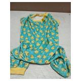 KYEESE Dog Pajamas Velvet Dog Pajamas Large Sized Dogs Soft Dogs Clothes Pjs with Yellow Ducks Pattern Stretchy Pet Jammies Coat Comfy Pet Onesie Costume, 3X-Large