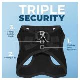 Best Pet Supplies Voyager Step-in Air Harness - All Weather Mesh, Reflective, No Pull Harness for Dogs, Cats - Secure with Hook & Loop Fastener, Buckle, Double D-Rings - Black, M