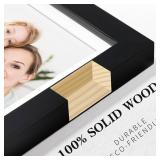 Picture Frames 5x7 2 Pack Made of Solid Wood Black for Wall Mounting and Tabletop Display
