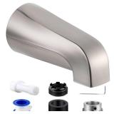 Dreyoo Tub Spout (Universal Fits 1/2" Copper Pipe, 1/2" IPS and 3/4" IPS), Bathroom Bathtub Faucet with Adapters and Hex Wrench(Brushed Nickel,Without Diverter)