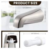 Dreyoo Tub Spout (Universal Fits 1/2" Copper Pipe, 1/2" IPS and 3/4" IPS), Bathroom Bathtub Faucet with Adapters and Hex Wrench(Brushed Nickel,Without Diverter)