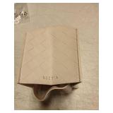 OLETHA Square Tissue Box Cover - Aesthetic Desk Decor for Room, Home & Office - Tissues Cube Boxes Holder - Woven Textured, Light Taupe