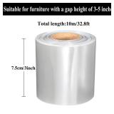 Sopicoz 32.8 Feet Clear Under Couch Blocker for Pets, 3 inch high Invisible Under Sofa Blocker, Furniture Bed Sectional Cabinet Blocker, Gap Bumper Stop Toys Going Under Sofa