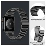 iiteeology Lightweight Stainless Steel Band Designed for Apple Watch Ultra 3 & Ultra 2, Series 1-11, 46mm, 45mm, 44mm, 42mm, Replacement iWatch Bands for Men & Women,Black