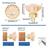 YuGtcen Cabinet Knobs 6 Pcs, Crystal Drawer Knobs 1.4" Diameter Glass Handles for Dresser, Kitchen, Bathroom (Flower Champagne)