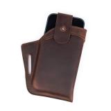 Topstache Leather Phone Holster for Belt, Flip Cellphone case for iPhone 14, 14 Pro, 13 Pro, 13, 12 Pro, 12, 11, XR, Galaxy S22, S21, S20,Premium Leather Pouch for Phone with Protective Case.