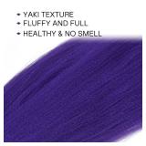 Kraler 4 packs 24 inch Synthetic Braiding Hair Extensions, Purple Pre-Stretched Braiding Hair for Girls for Box Braids, Halloween Cosplay Party