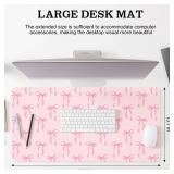 Fanfanwin Pink Bows Mouse Pads Coquette Kawaii Mouse Pad 23.62 x 13.78 Inches Preppy Trendy Computer Desk Mat for Laptop with Non-Slip Rubber Base Mat Office Accessories Decor for Women