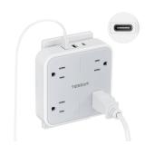 Multi Plug Outlet Extender, TESSAN Surge Protector Splitter with 3 USB (1 USB C Port) Wall Charger, Multiple Expander for Travel, Home, College Dorm Room
