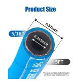 CNRAQR 5/16 Fuel Line Hose 5FT High Pressure Fuel Hose 400PSI 2.8Mpa NBR Rubber and CR Neoprene EN854-1TE for Automotive Fuel Systems Engines (Attached Hose Clamp)