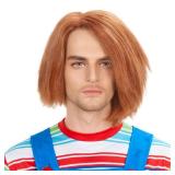 FATMAUI Short Yaki Orange Pelucas Halloween Costume Mens Ginger Cosplay Wig