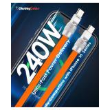 Chubbycable Chubby 2.0 Fast Charging Cable Durable Soft Silicone USB C Cable 240W Extra Thick Charger Cord Compatible with iPhone 17-15 Series iPad, Purple+Purple, Type-C to Type-C, 9.8 FT