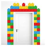 Building Block Door Decorations Building Bricks Door Covers Hanging Banner Colorful Blocks Classroom Photo Props Brick Themed Porch Sign Backdrops for Back to School Classroom Home Party Decor 3 pcs