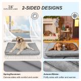Explore Land Waterproof Dog Bed Cover Machine Washable Fluffy Dog Bed Replacement Cover for Cat, 20Lx15Wx3H inch, Gray