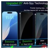 IMBZBK [Auto-Dust Removal] 3 Pack Privacy Screen Protector for iPhone 17 Pro Max [6.9 INCH] Anti Spy Private Accessories, Case Friendly Film, Military Grade Tempered Glass 3 Camera Lens Protector