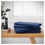 Creative Scents Cotton Fingertip Towels Set Blue - 4 Pack - 11 x 18 Inches Decorative Small Extra-Absorbent and Soft Terry Towel for Bathroom - Powder Room, Guest and Housewarming Gift (Navy Blue)
