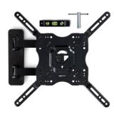 Amazon Basics Full Motion Articulating TV Wall Mount, with Swivel and Tilt, for 26" to 55" TVs and Flat Panels up to 80 Lbs, VESA Compatible, Black
