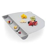 UpwardBaby Rectangular Silicone Toddler Placemat - Food-Catching Suction Table Mat, BPA-Free Baby-Led Weaning Supply, Easy-Clean Washable Mat, Gray