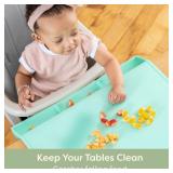 UpwardBaby Rectangular Silicone Toddler Placemat - Food-Catching Suction Table Mat, BPA-Free Baby-Led Weaning Supply, Easy-Clean Washable Mat, Gray