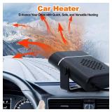 Car Heater, 2-in-1 Multi-Function Portable, 150W 12V Car Heater That Plugs into Cigarette Lighter, 360° Free Adjustment, Quick Heating Defrost and Defogging, Black
