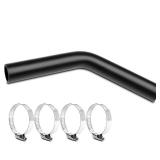 TKKEUEP Gasoline Fuel Filler Neck Hose with 4 Hose Clamps,1 1/2 inches Inside Diameter Fuel Hose, Reinforced Gas tank filler hose (45 degree, 1 1/2" ID)